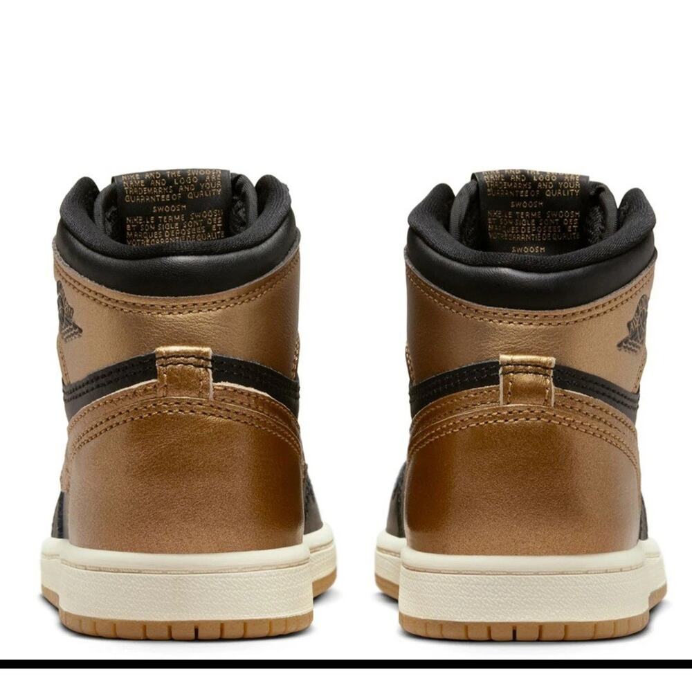 Nike Air Jordan 1 Retro High OG Mens 9.5 DZ5485-071 Black/Metallic Gold New - Picture 4 of 6